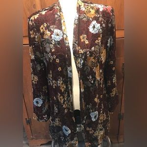 Vintage Guillaume Mid-Length Flowered Jacket - Size Large